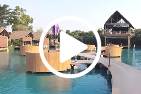 曼谷超人氣網紅Cafe！湖畔漂浮座位＋木棧步道！如置身馬爾代夫～